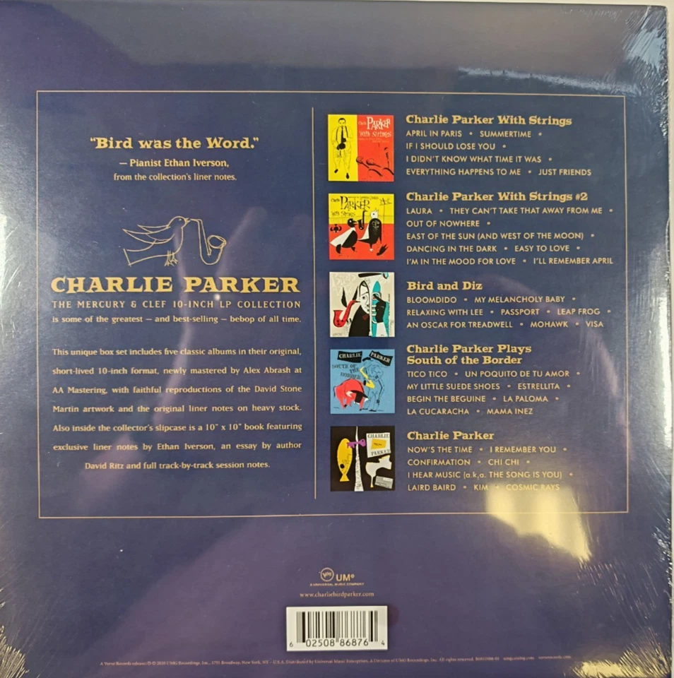 Charlie Parker The Mercury & Clef 10-Inch LP Collection 5 x 10" Vinyl Record Box - Image 2 of 4
