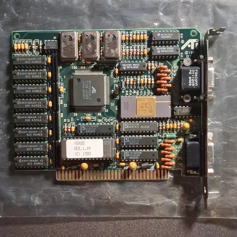 ATI VGA88 ISA VGA Graphics Card Dual DB9 VGA Outputs Vintage Expansion Card
