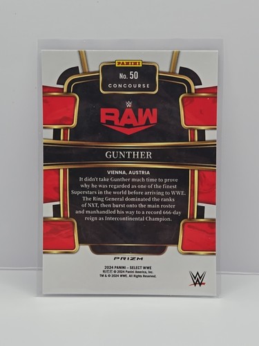 2024 Panini Select WWE - Concourse Silver Prizm #50 Gunther - Foto 2 di 2