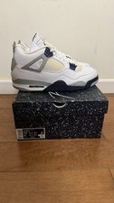 Jordan Air Jordan 4 Retro Midnight Navy White/Navy Men's Sneakers Discolored