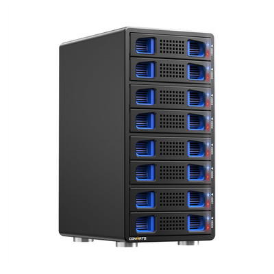 CENMATE 8-Bay Hard Drive Enclosure, Cooling Fan 2.5 /3.5'' SATA HDD/SSD