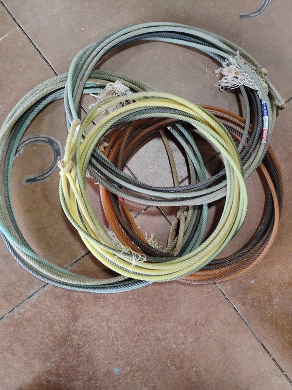 Lot of FOUR used Lariat Ropes  Colors Will Vary