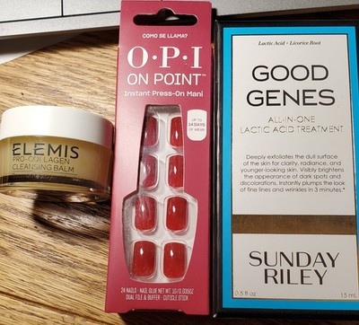 Elemis Pro Collagen Cleans Balm Mini OPI Press-on-Nails Good Genes Sunday Riley