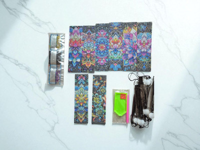 DIY Diamond Painting Lesezeichen   8er Set Blumen Mandala Designs zum Verzieren