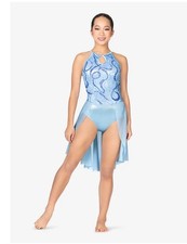 NWT Womens Performance Halter Skirted Leotard Dress N8122 Retails 75 A6
