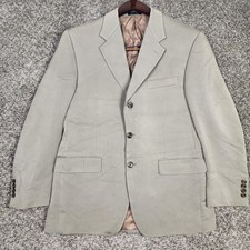 Chaps Ralph Lauren Blazer Suit Jacket Mens Sz 40R Taupe Tan 3 Button Sport Coat