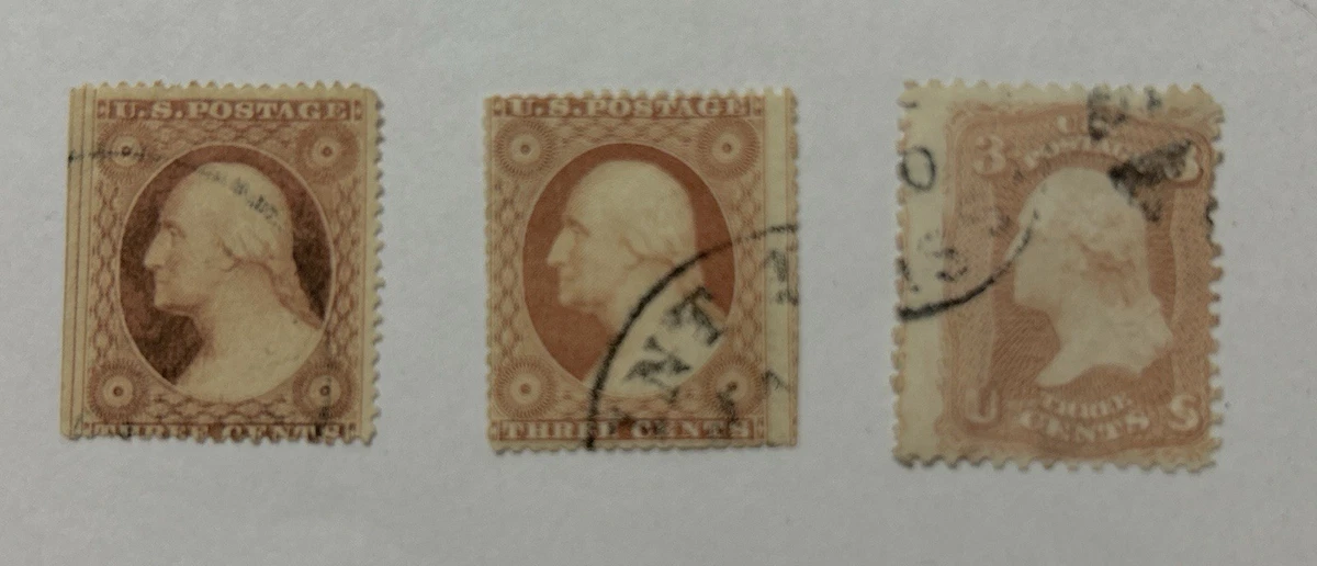 米国アンティーク切手 1861年 使用済 ジョージ・ワシントン 3￠切手 米国アンティーク切手 1861年 使用済 ジョージ・ワシントン 3￠切手
