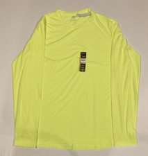 Athletic Works Men Size Large Long Sleeve Moisture Wicking Tri Blend Yellow