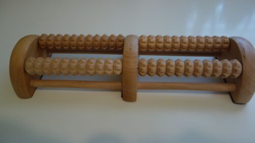 NEW Wooden Dual Foot Massager, Stress Relief Health Therapy Relax Massage
