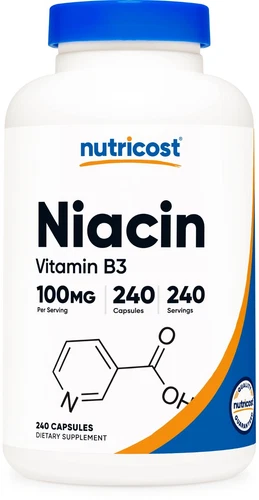 Nutricost Niacin Vitamin B3 100mg, 240 Capsules - with Flushing