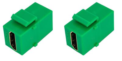 HD Green Keystone Adapter Coupler F/F 2 Pack Fiber Optic Connector Network