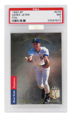 Derek Jeter 1993 SP Foil RC Rookie Card #279 (PSA 7 NM)(MBA Silver