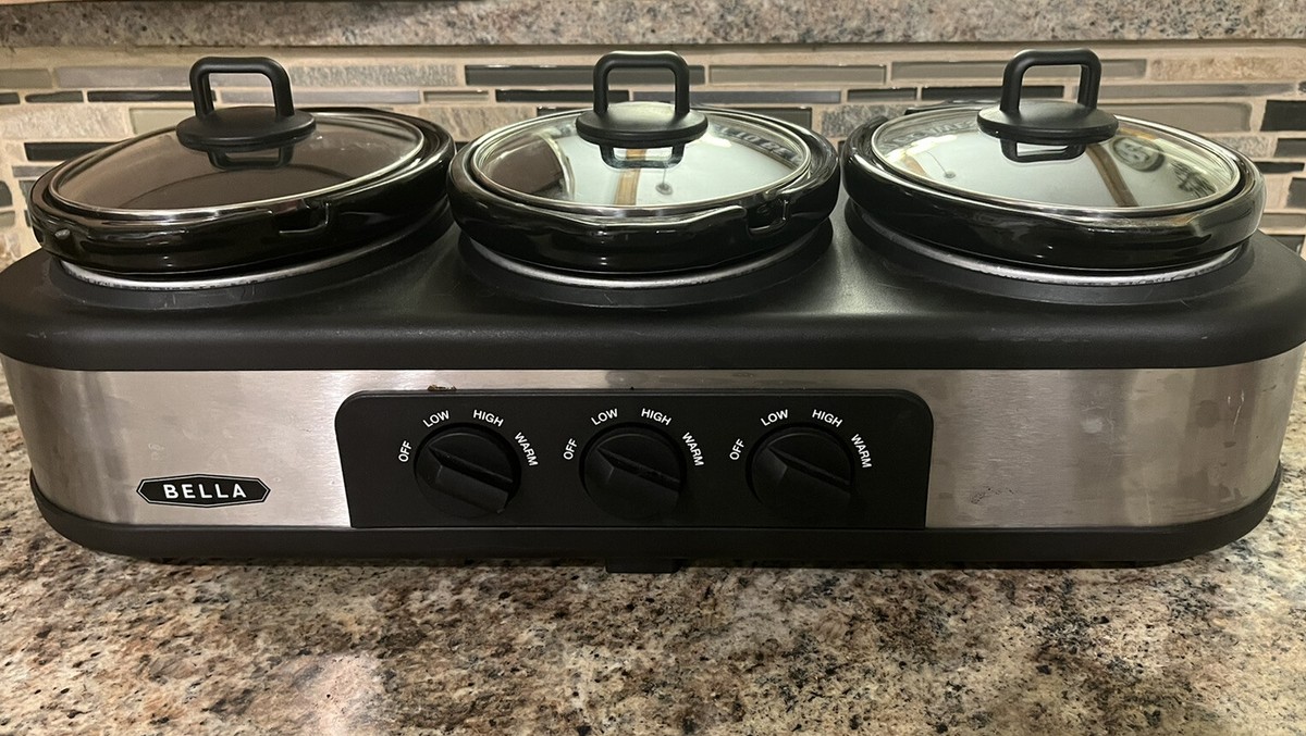 BELLA TRIPLE POT SLOW COOKER MODEL# YDE-1121 Used Once! Dip