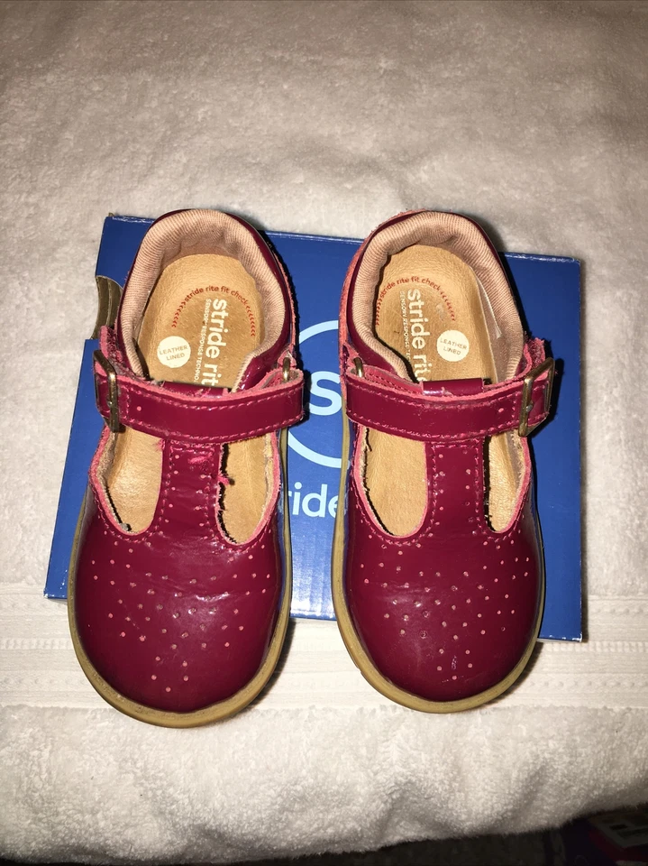STRIDE RITE SRT NELL TODDLER 6.5 PATENT LEATHER RED PRE OWNED - Image 2 of 4