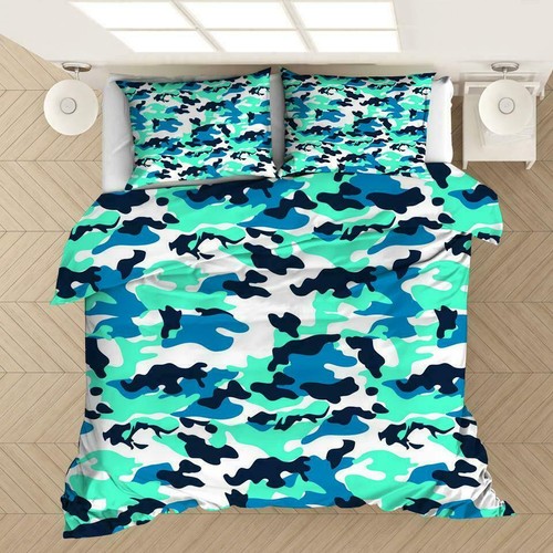 3D Army Camouflage Doona Quilt Duvet Cover Set Single Double Queen King Size Boy - Picture 17 of 22