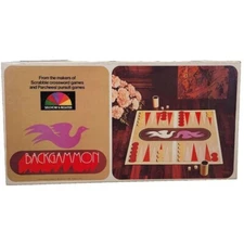 Backgammon Game Wood Pieces Game Night 1975 Selchow and Richter Vintage