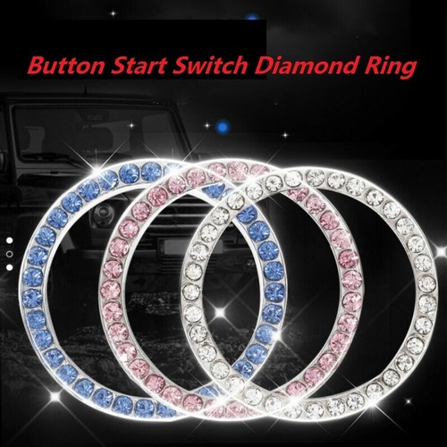 1Pc Auto Car SUV Decorative Button Start Switch Diamond Ring Car
