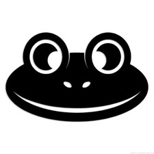 Cute Frog Face - Decal Sticker - Multiple Colors Sizes - ebn6906