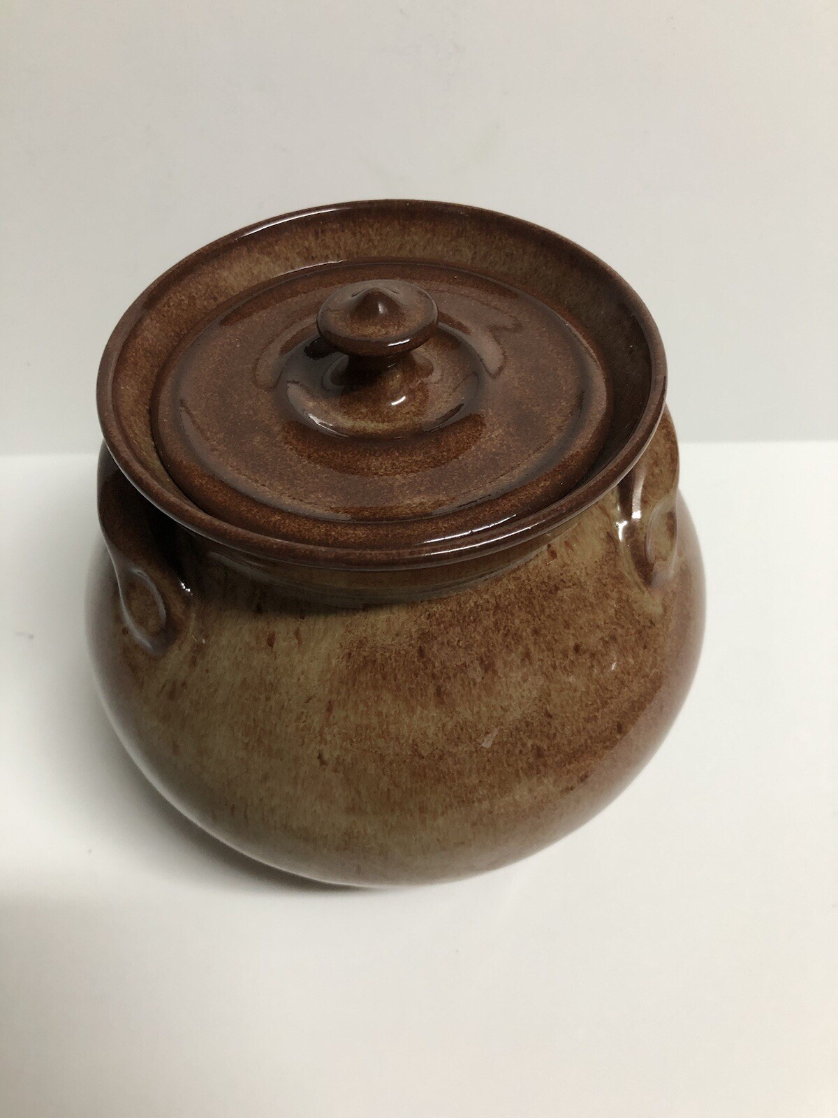 1992 Jugtown Ware Vernon Owens Signed Brown Crock Pot w/Lid 6” x 8” Great