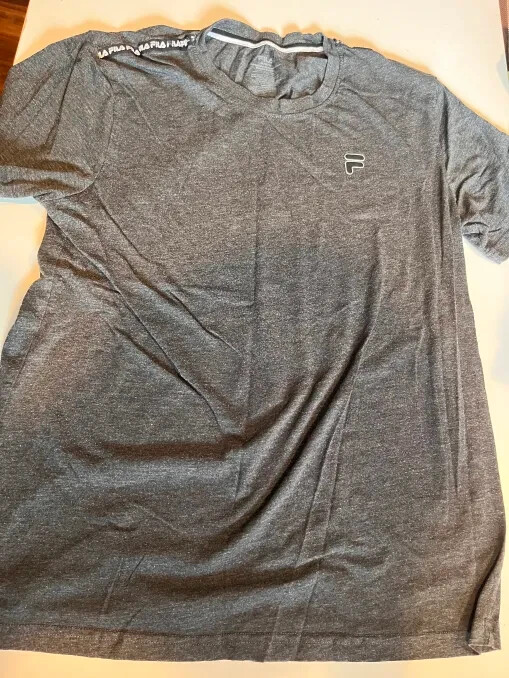 FILA Camicia Uomo Sportiva Elasticizzata Grigio Media (M) Logo Petto