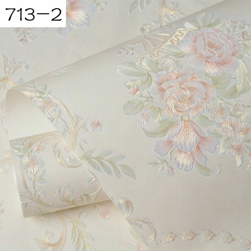 5M SelfAdhesive Nonwoven Wallpaper 3D Floral DAMASK Embossed Wall