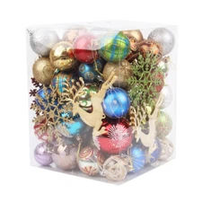 30PCS Christmas Glitter Ball Ornaments Set Xmas Tree Hanging Ball Holiday Decor