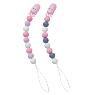 Dummy Clips für Baby, 2 Pack Silikon Schnuller Clips Baby Kinder krankheiten