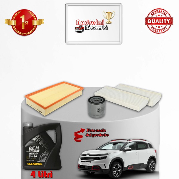Set Service 3 Filter Und ÖL Citroen C5 Aircross 1.2 Puretech 96KW Von 2018->-image
