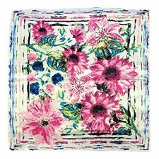 Wrapables Silk Satin Floral 35 x 35 Inch Square Scarf, Daisies