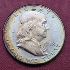 1948 Franklin Half Dollar 50c High Grade BU Rainbow Toned #44111