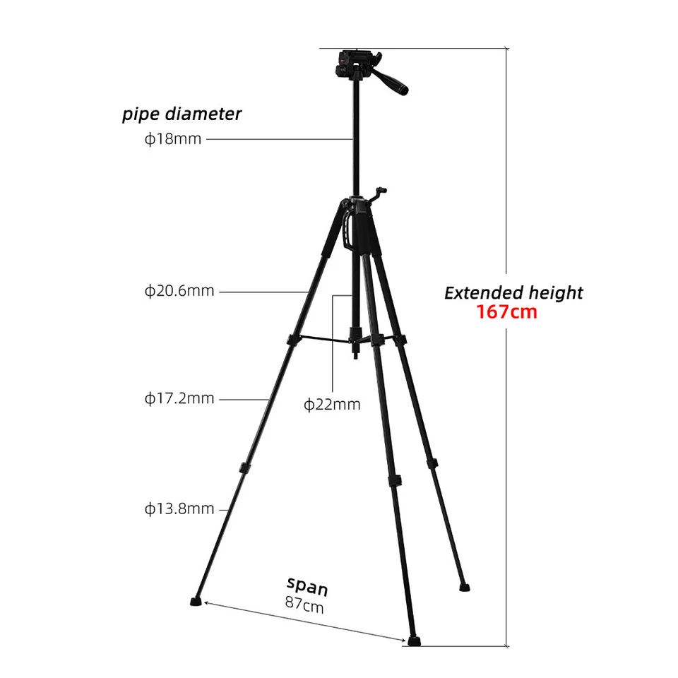 167cm Professional Camera Tripod Panhead Travel Stand for DSLR Cannon Nikon AU - image 2 of 4