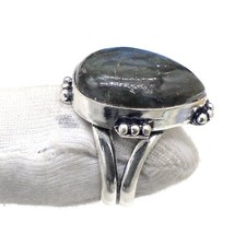 Fire Labradorite Gemstone 925 Sterling Silver Statement Ring-Mother's Day Gift