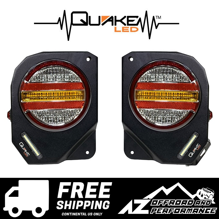 Quake LED Metal Tek Series Black Tail Lights Kit for 07-18 Jeep