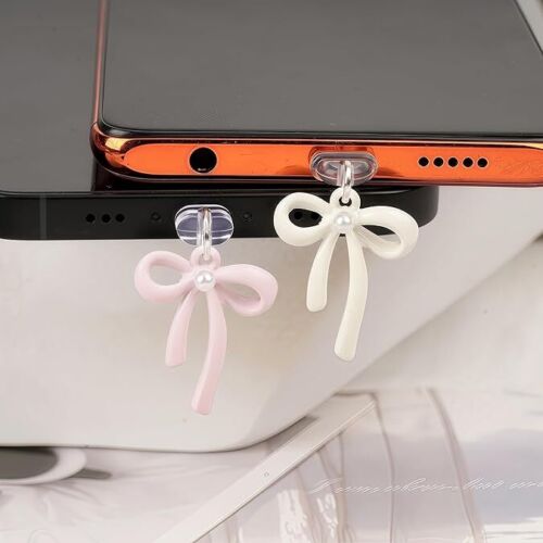 6 Pcs Cute Butterfly Dust Plug Charms Bow for Kindle Type C Charging Port - Photo 6 sur 15