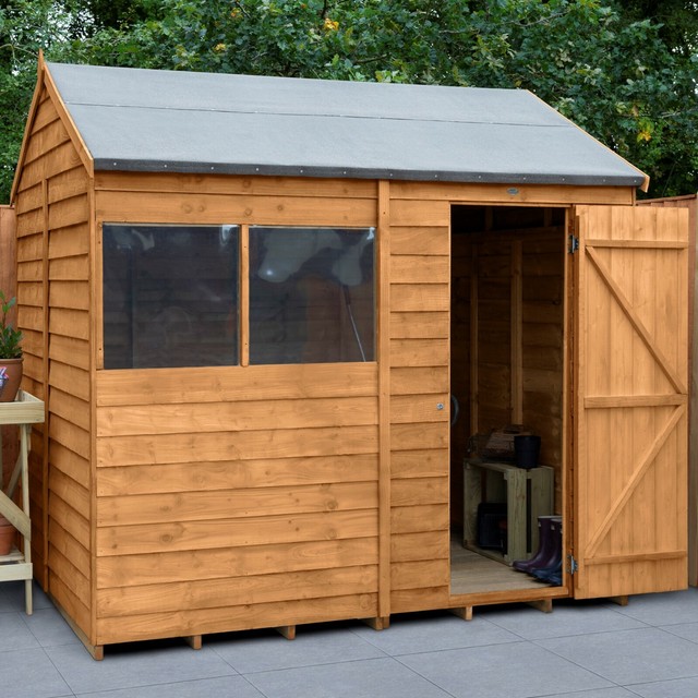 Mercia Wooden Shiplap Reverse Apex Garden Shed - 8 X 6ft 