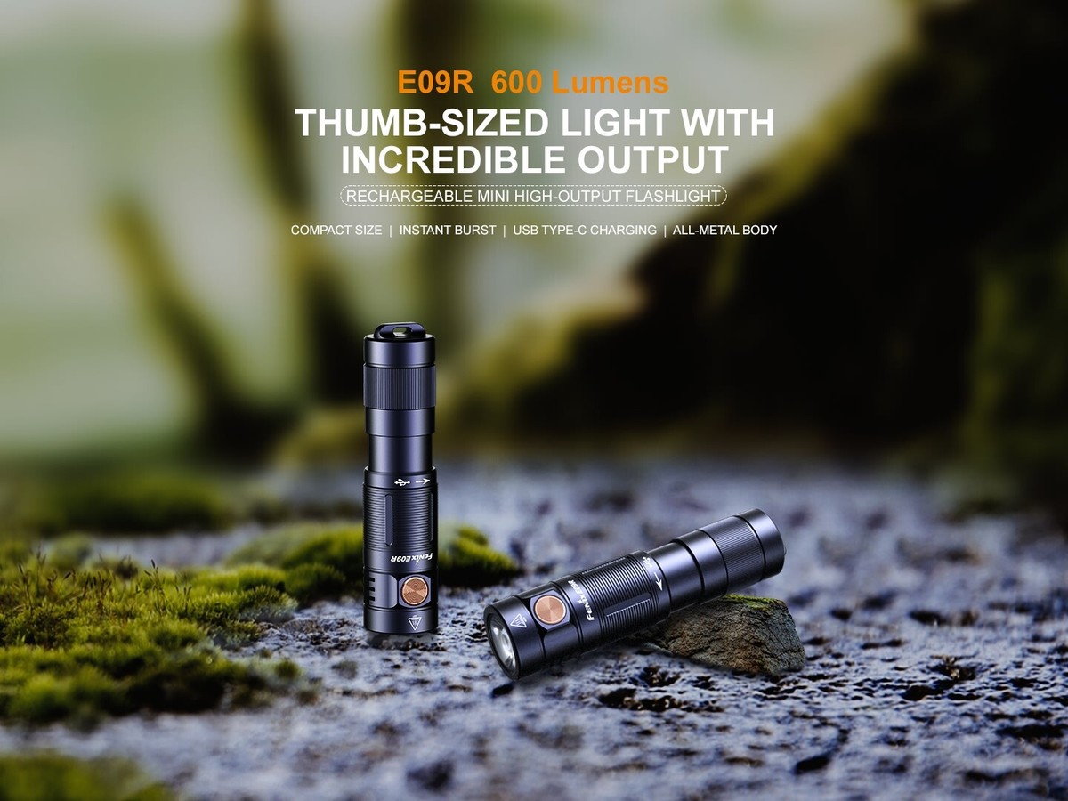 Fenix E09R 600 Lumens LED Keychain Rechargeable Flashlight Torch | eBay