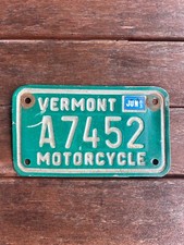 1983 VERMONT VT MOTORCYCLE MC LICENSE PLATE # A7452