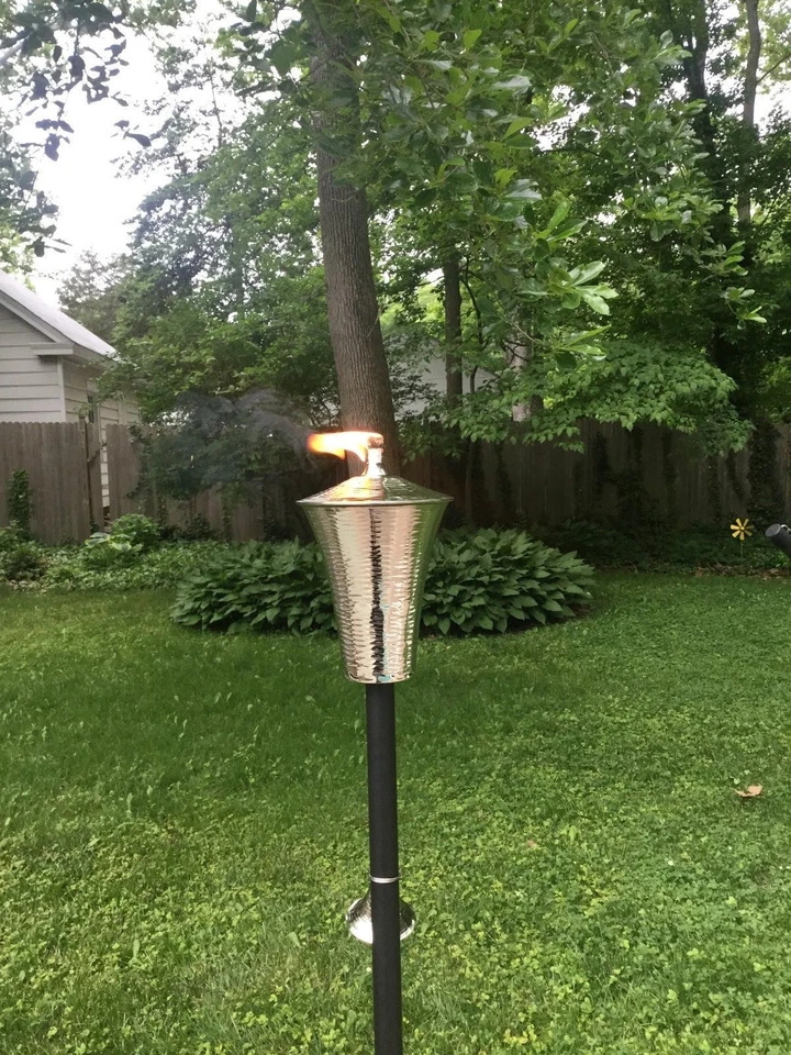 Silver Cylinder Garden Torch - Image 3 of 4