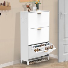 3 Drawer Steel Shoe Cabinet Freestanding&Wall...
