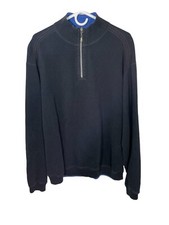 Tommy Bahama Men's Long Sleeve 1/4 Zip Pullover Sweater Size L Black