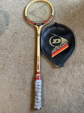 Vintage Dunlop Maxply Light Wooden Squash    Racket & Head Cover