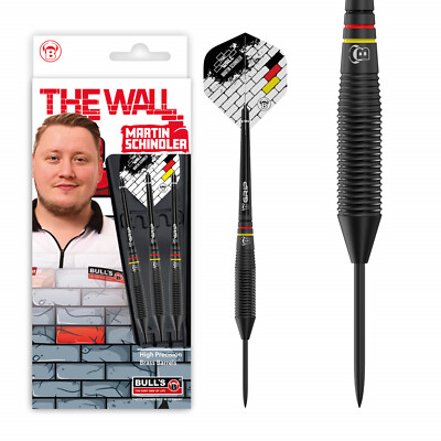 BULL'S Martin Schindler Black Brass Steeldart 23g | Pro Dartpfeil Steel Dart