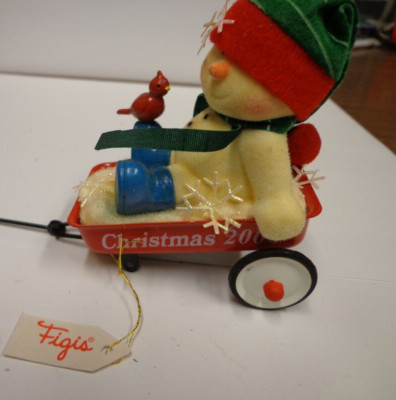 Vintage Figi's Red Wagon Christmas  2006    Figurine  FLAWS
