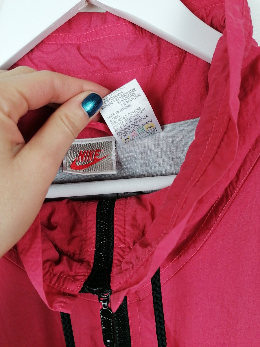 NIKE Vintage 90's grey Tag Unisex Pink Shell Track Jacket