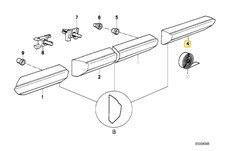 Molding fender rear right for BMW E-30 Coupe