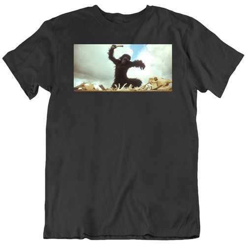 2001 A Space Odyssey Ape Smash Tool Movie Fan v2 T Shirt - 第 1/1 張圖片
