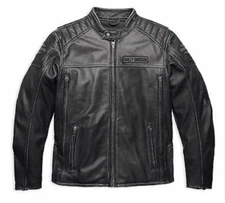 Men's Moto Biker Real Cow Leather Jacket Black
