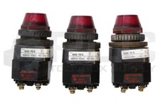 LOT OF 3 ALLEN BRADLEY 800H-PR16 /F PILOT LIGHT RED W/ 40171-002-01 COIL