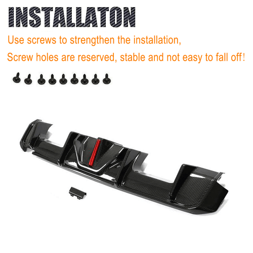 Difusor trasero de carbono parachoques trasero difusor se adapta a BMW G82 G83 M4 2020-2024 - Imagen 10 de 12