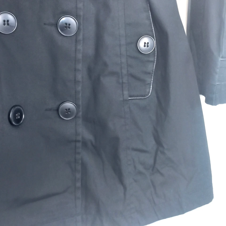 Tammy Girl Vintage Y2K Black Belted Bow Trench Coat 16 Years 176 CM UK 6-8 - Image 3 of 4